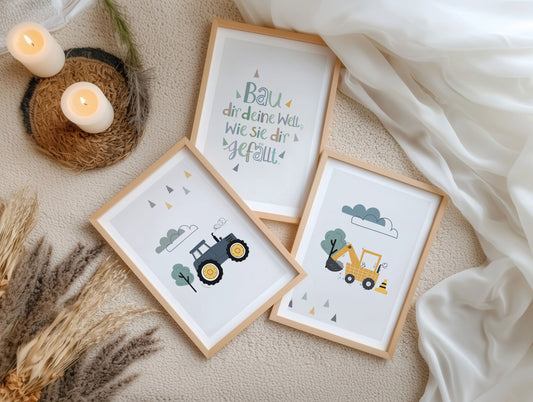 Kinderspruch | Traktor | Bagger | 3er