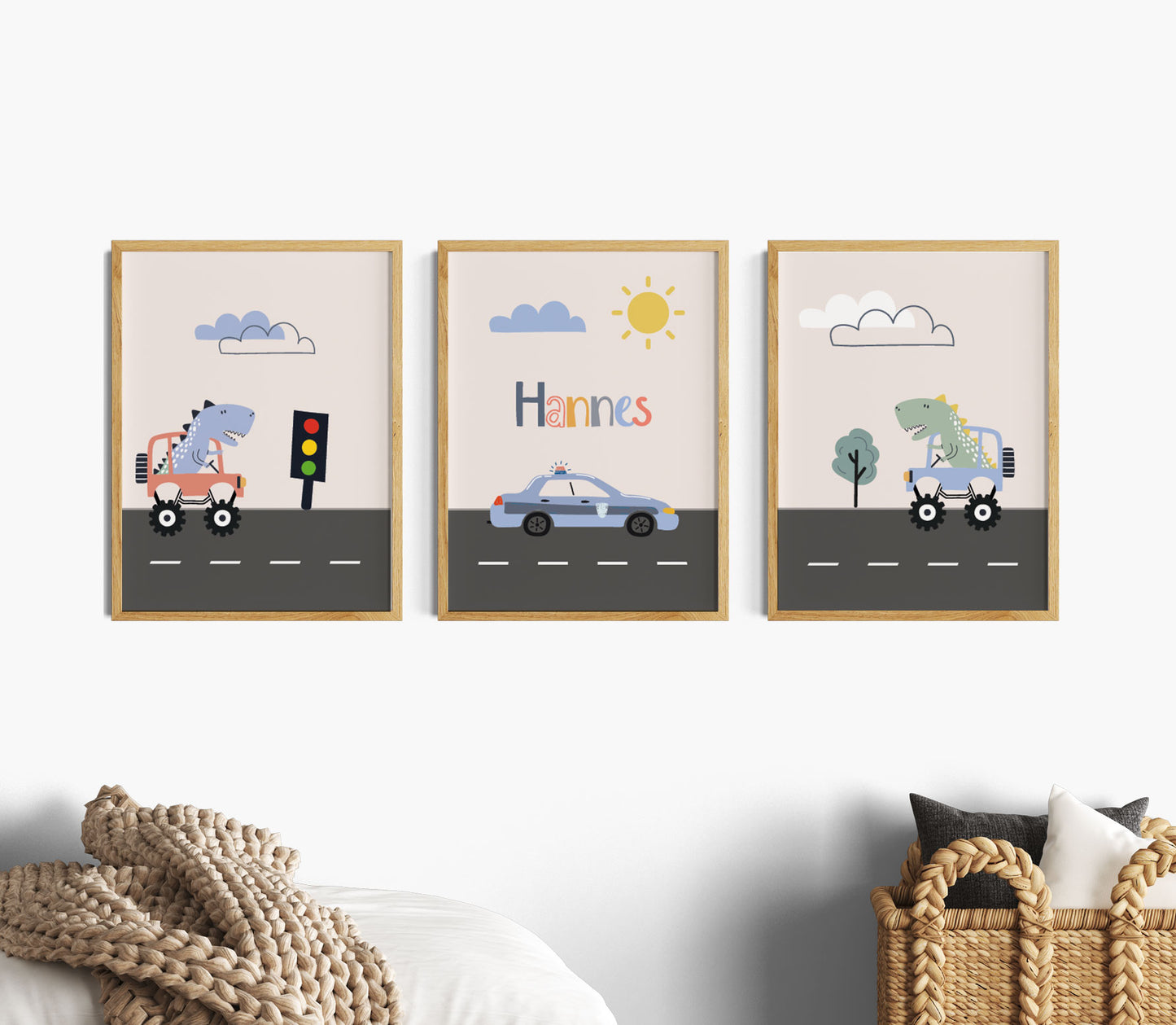 Dinos | Polizeiauto | Name | 3er Set