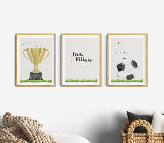 Pokal | Name | Fußball | 3er Set