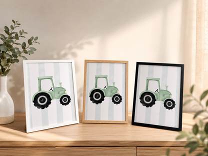 Aquarell Traktor | Feuerwehr | Bagger | 3er