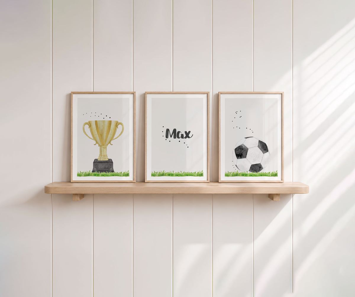 Pokal | Name | Fußball | 3er Set