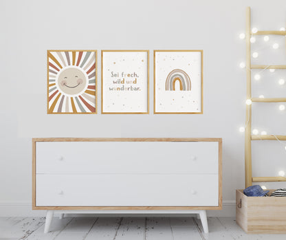 Sonne | Sei frech wild & wunderbar | Regenbogen | 3er