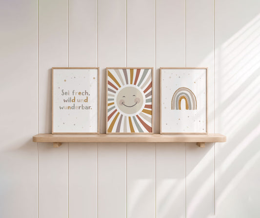 Sonne | Sei frech wild & wunderbar | Regenbogen | 3er
