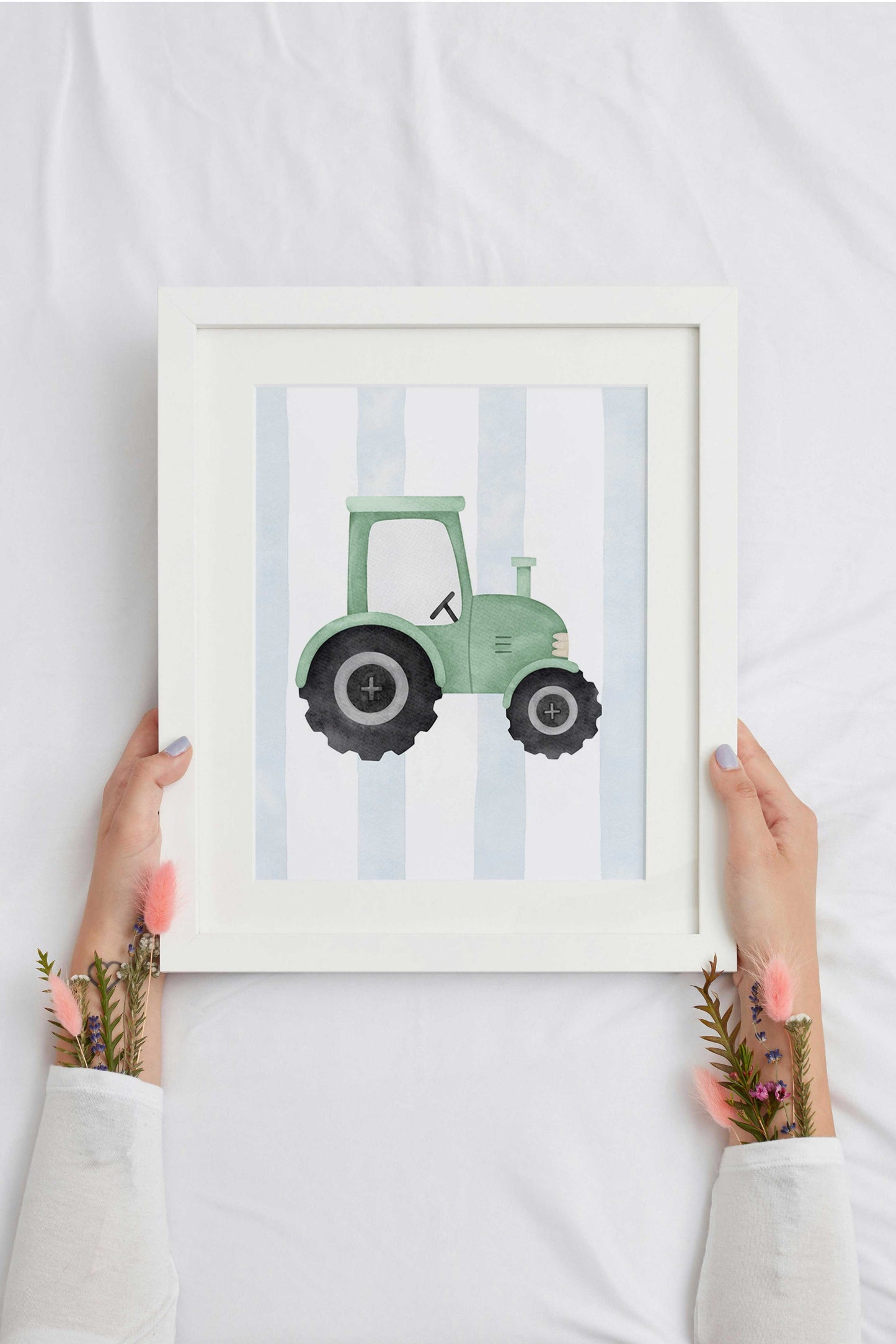 Aquarell Traktor | Feuerwehr | Bagger | 3er