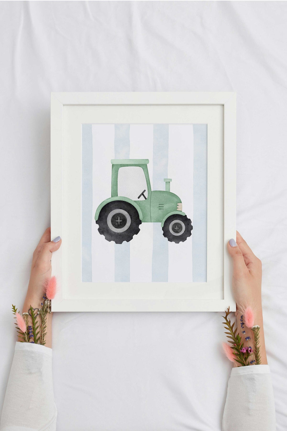 Aquarell Traktor | Feuerwehr Name | Bagger | 3er