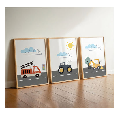 Feuerwehrauto | Traktor | Bagger | 3er