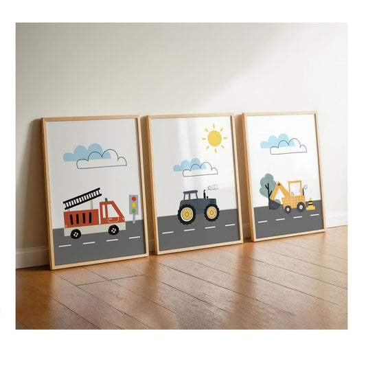 Feuerwehrauto | Traktor | Bagger | 3er