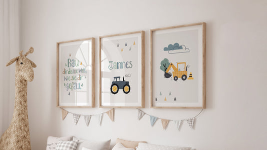 Kinderspruch | Traktor Name | Bagger | 3er