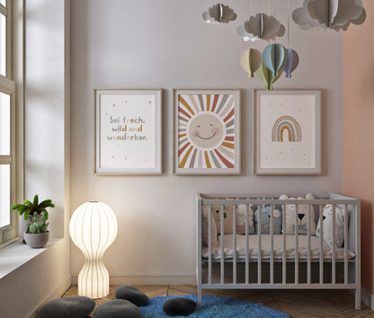 Sonne | Sei frech wild & wunderbar | Regenbogen | 3er