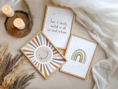 Sonne | Sei frech wild & wunderbar | Regenbogen | 3er