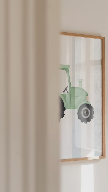Aquarell Traktor | Feuerwehr | Bagger | 3er