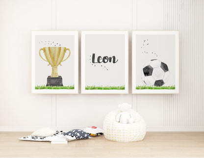 Pokal | Name | Fußball | 3er Set